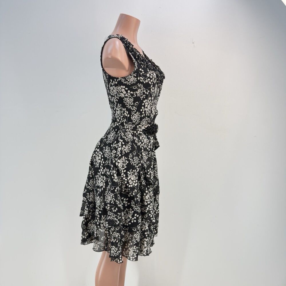 NEW Signature by Robbie Bee 8 Petite Ruffle Dress Women's Black White  NWT - Picture 5 of 17